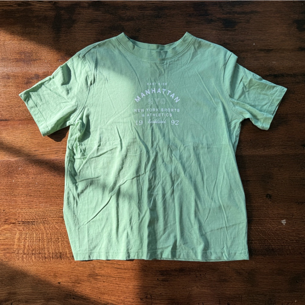 H&M Light Green NYC Graphic Tee